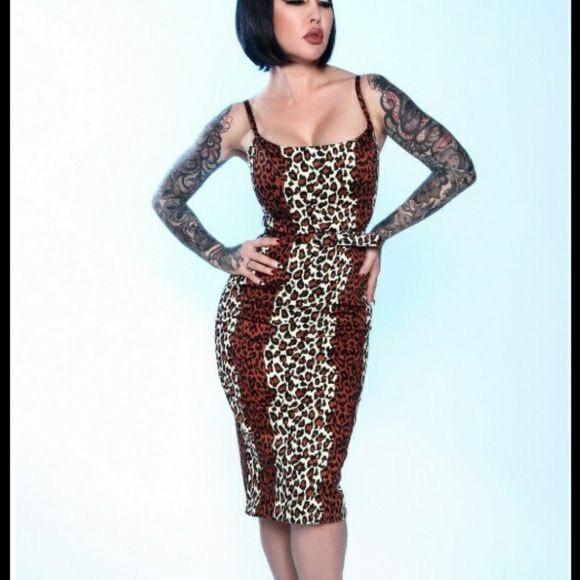 Pinup Girl Clothing Animal Print Dress - Picture 2 of 7